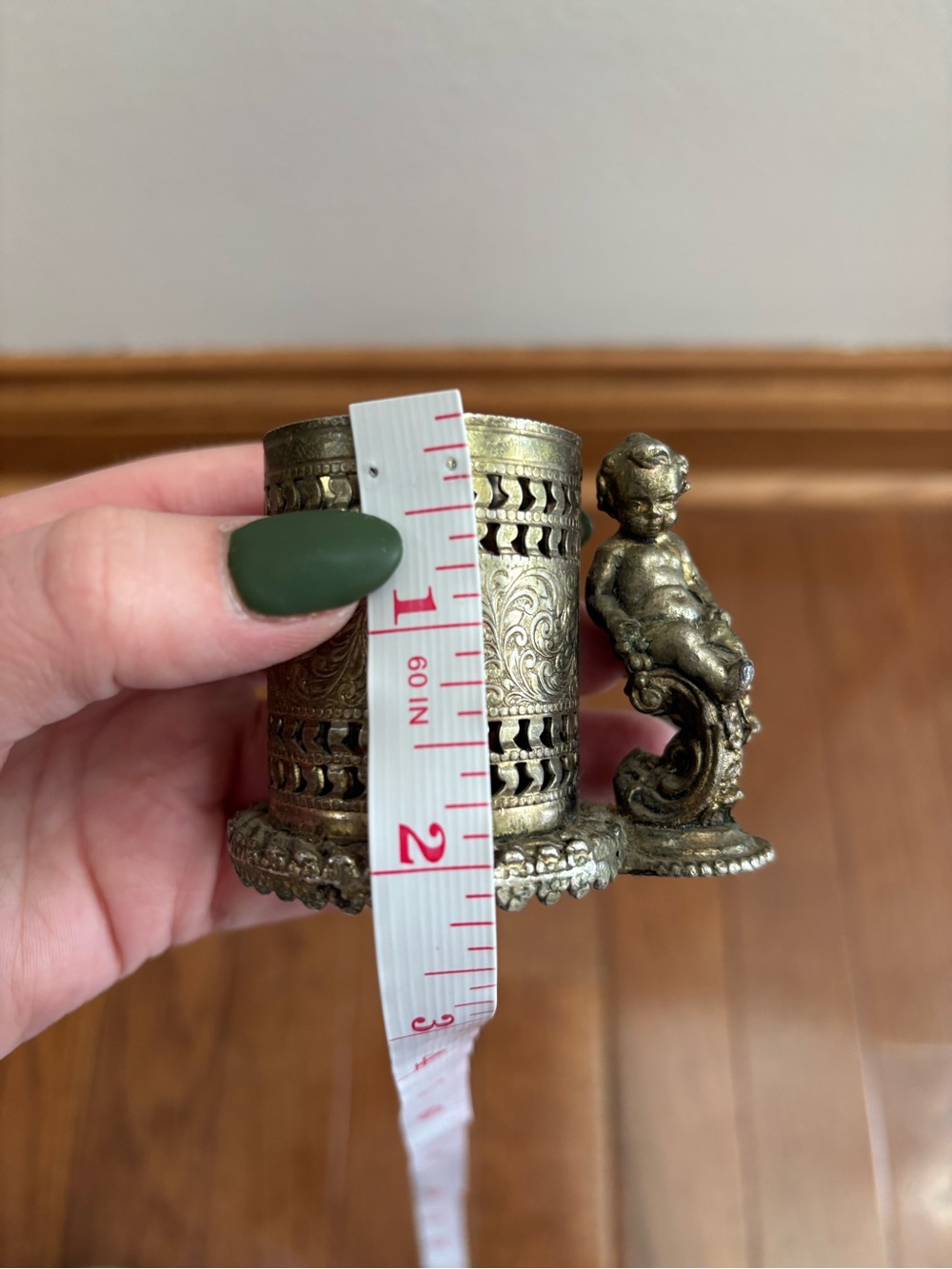 Vintage Brass Cherub Cocktail Pick Holder - Picture 6 of 6